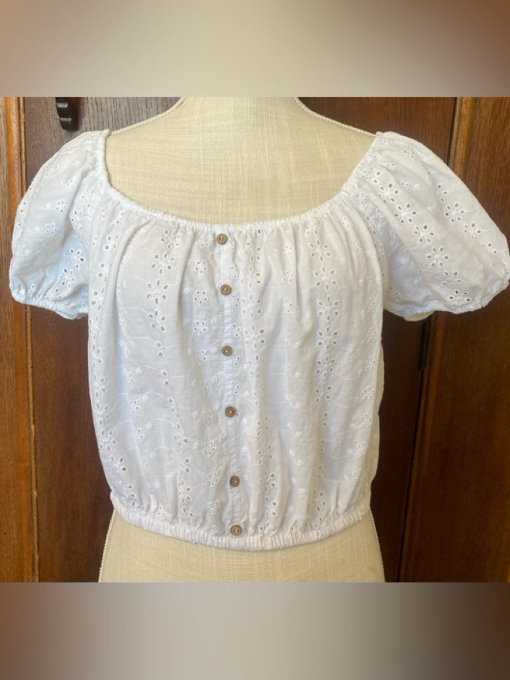 Panhandle Cropped Peasant Blouse, sz L